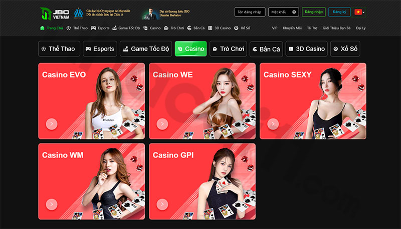Casino trực tuyến của Jbo là một địa chỉ giải trí thú vị không kém