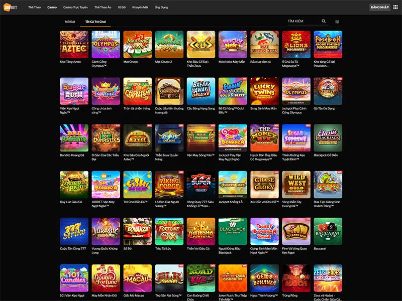 vô số trò chơi slot game hấp dẫn có mặt tại casino 188bet
