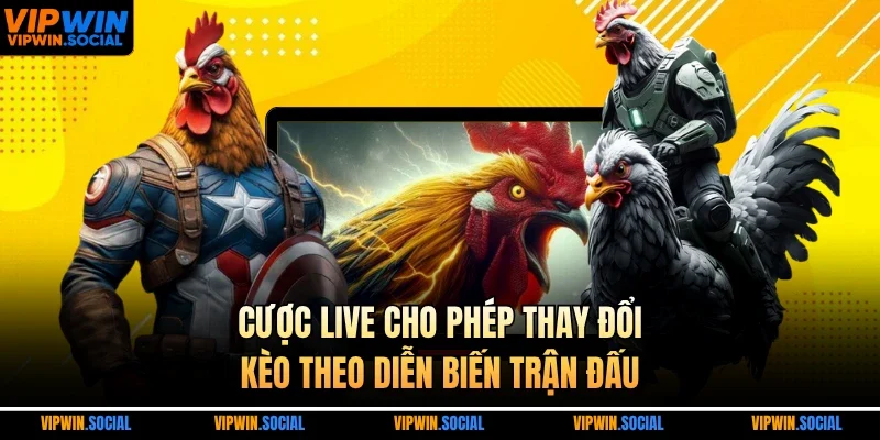 Cược live cho phép thay đổi kèo theo diễn biến trận đấu